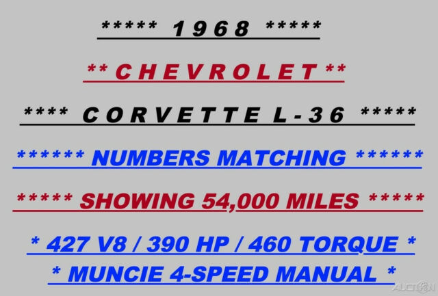 Chevrolet Corvette 1968 image number 25