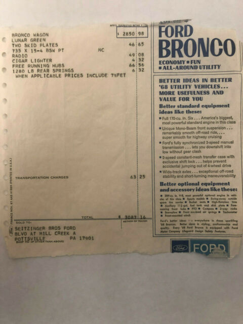 Ford Bronco 1968 image number 22