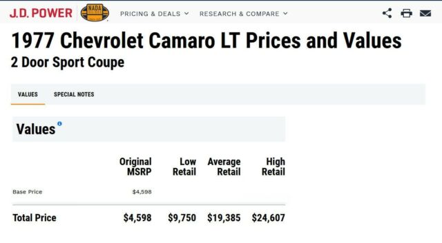 Chevrolet Camaro 1977 image number 9