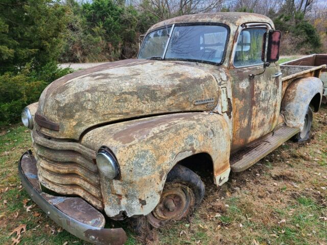 Chevrolet 3100 with 52 Chevy Truckbed Firewood Trailer 1950 image number 2