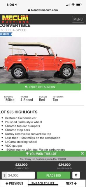 Volkswagen Thing 1974 image number 8