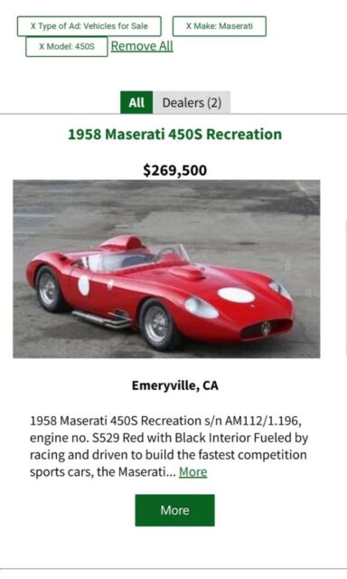 Replica/Kit Makes Maserati 450S 1957 image number 17