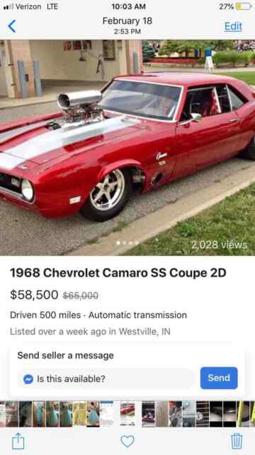 Chevrolet Camaro SS 1968 image number 11